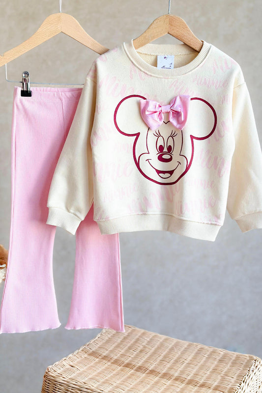 Kız Çocuk Minnie Taytlı Takım