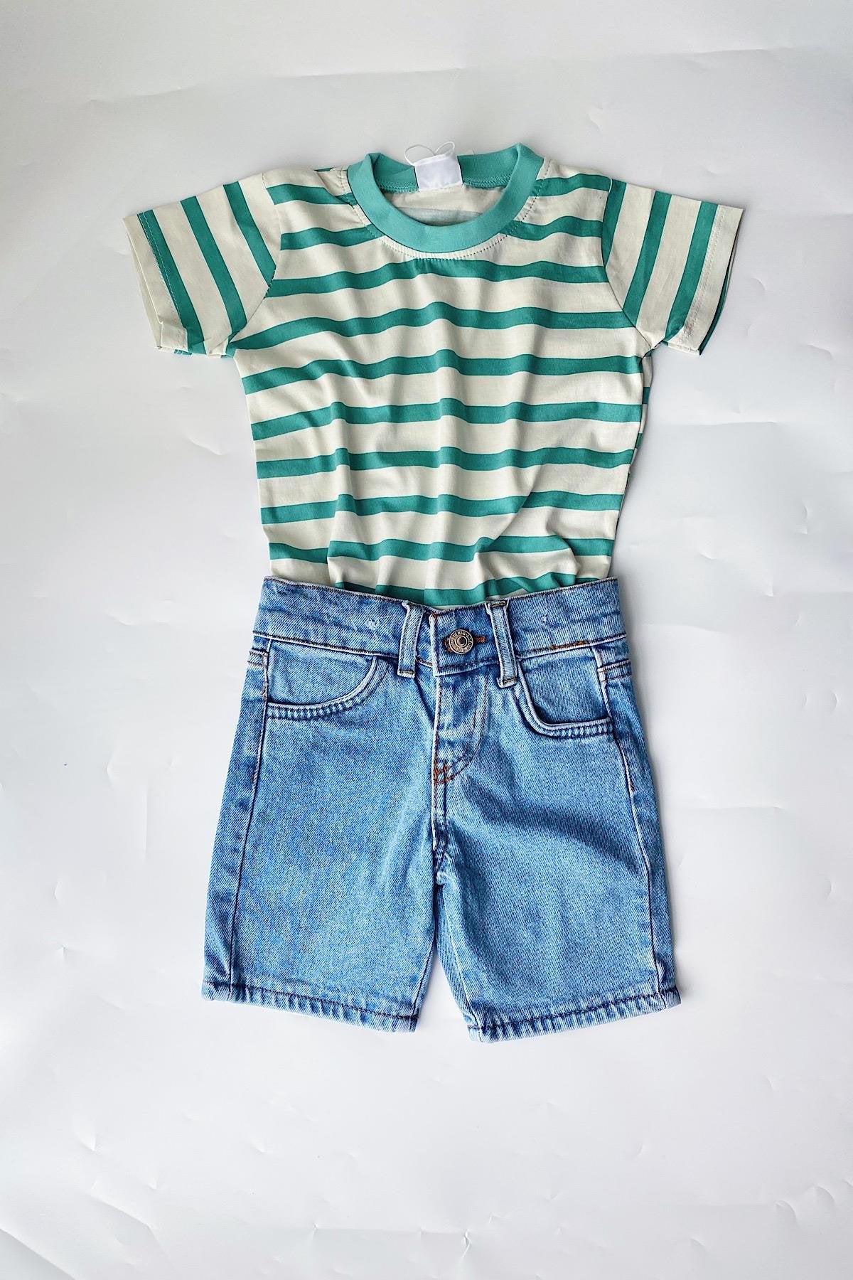 Unisex Mavi Denim Şort