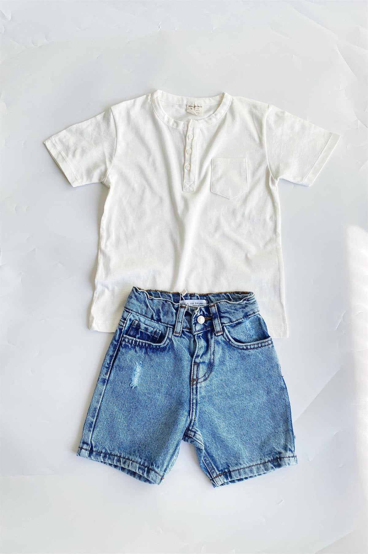 Erkek Çocuk Cepli Basic T-shirt
