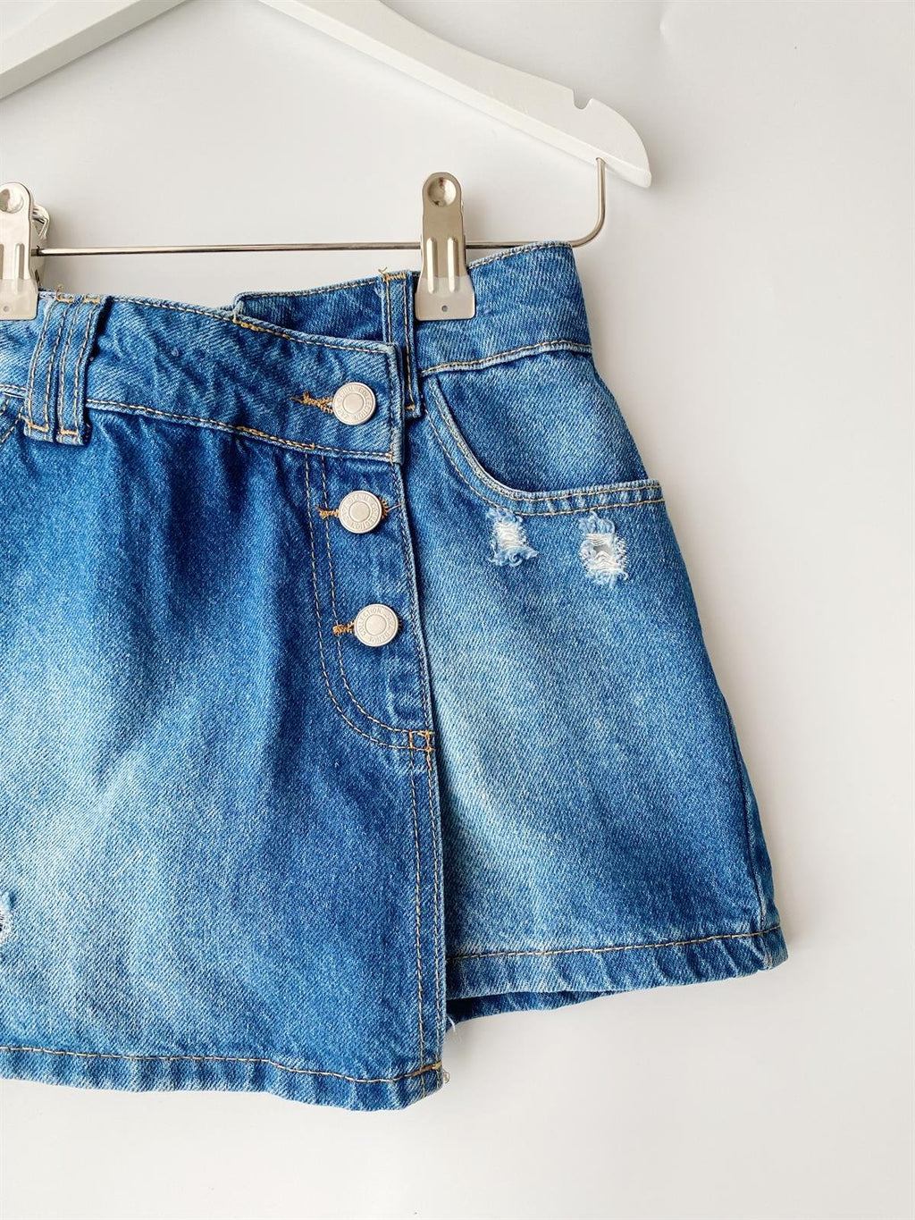 Kız Çocuk Yırtık Detay Şort Etek