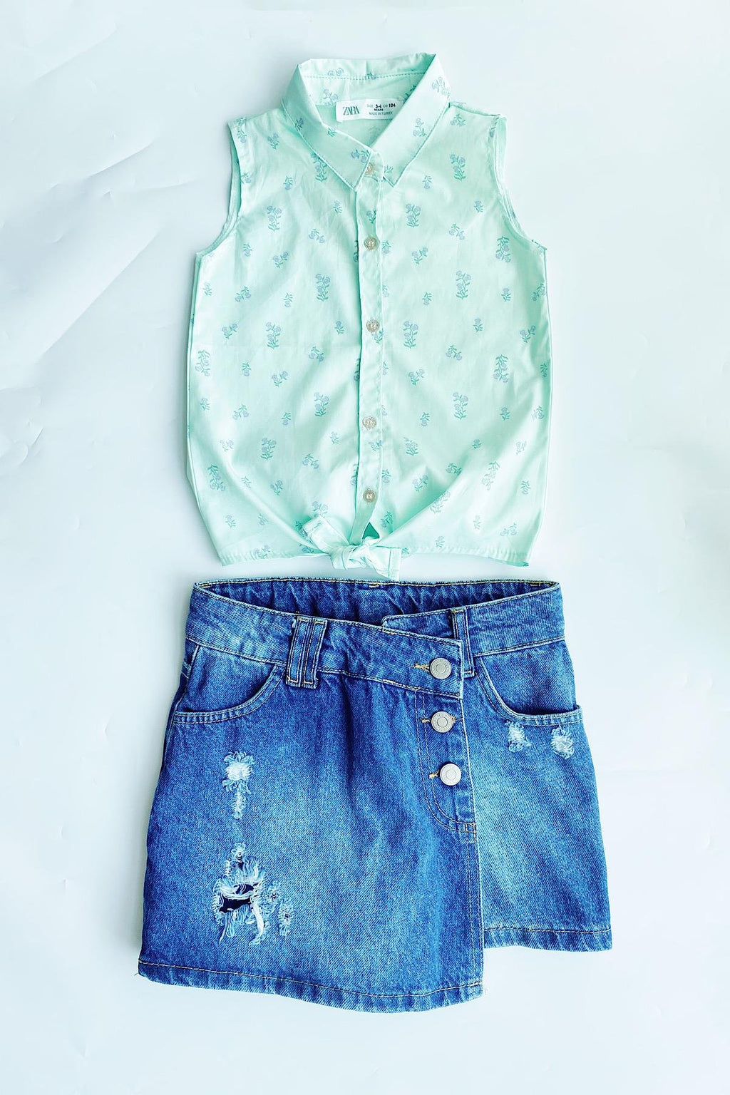 Kız Çocuk Sıfır Kol Poplin Gömlek