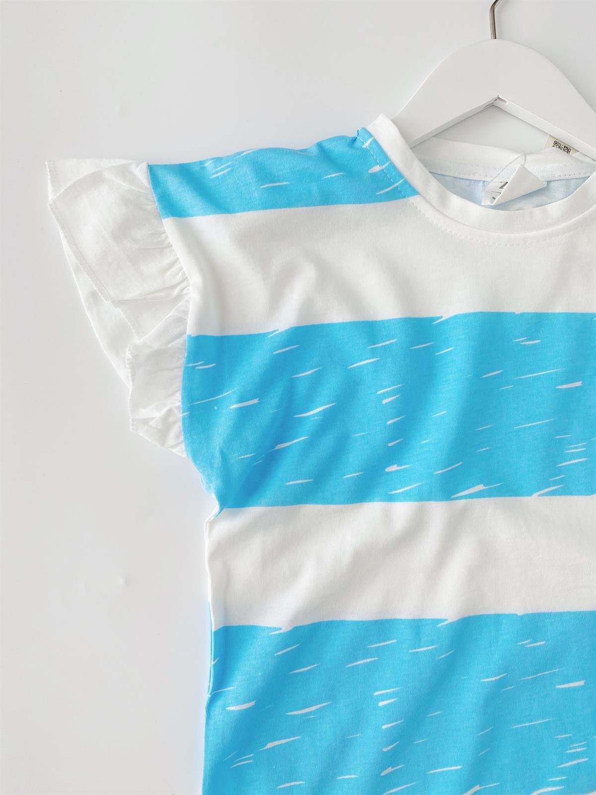 Kız Çocuk Kol Fırfırlı T-shirt