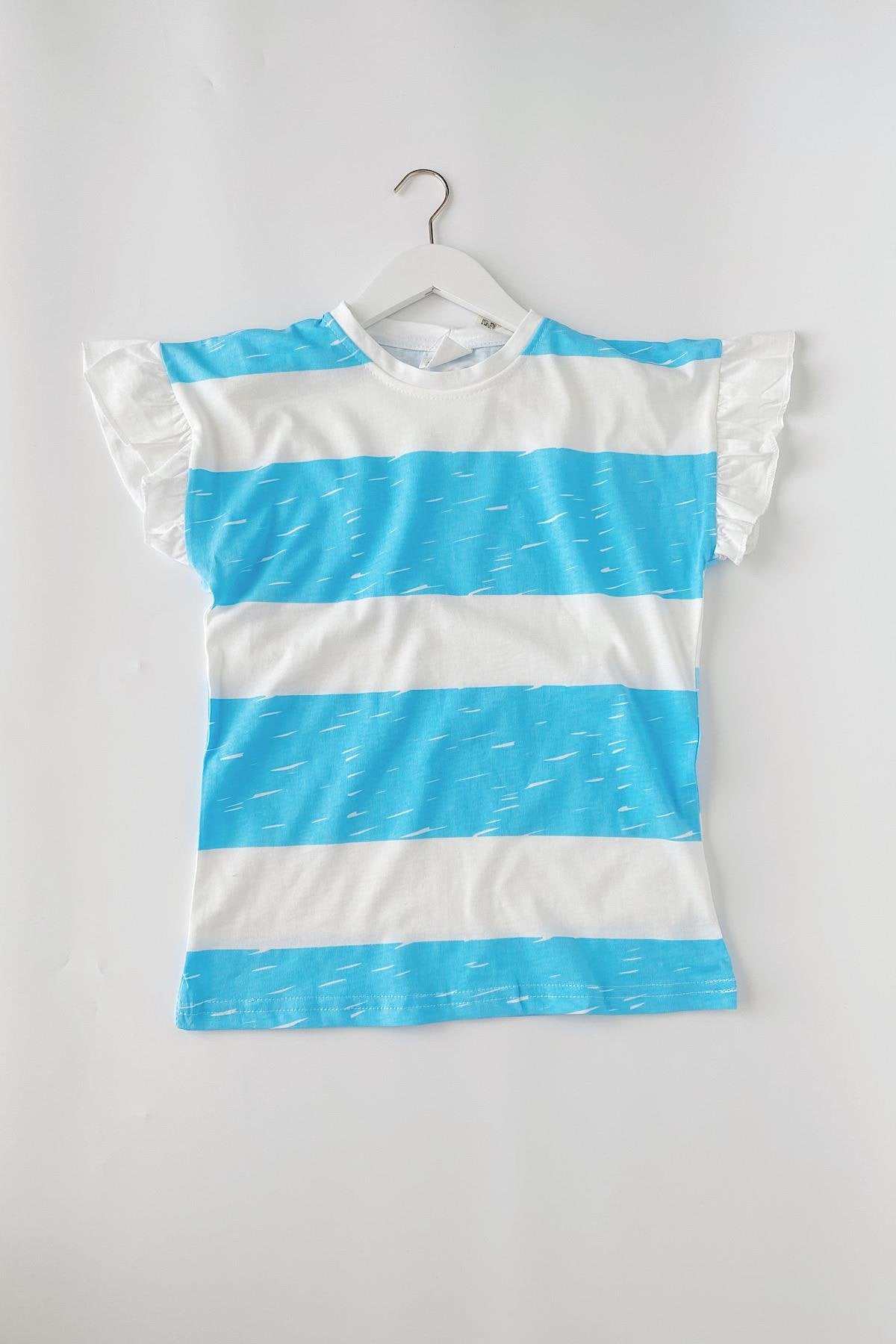 Kız Çocuk Kol Fırfırlı T-shirt