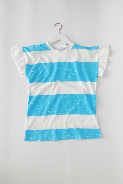 Kız Çocuk Kol Fırfırlı T-shirt