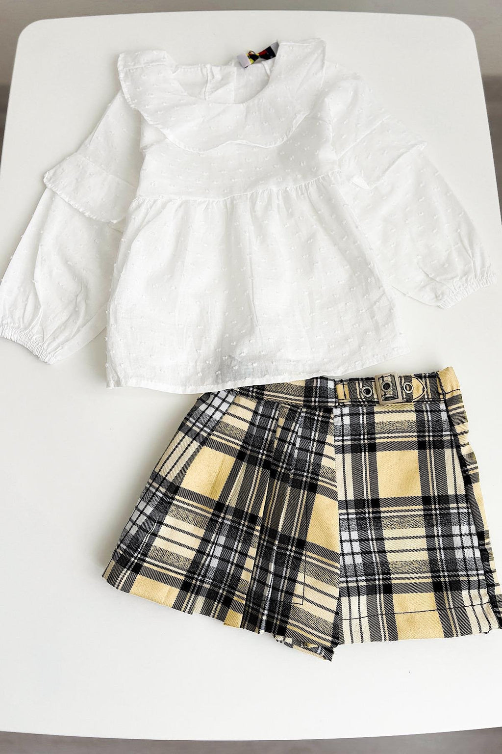 Kız Çocuk Şort Etek Gömlek Takım