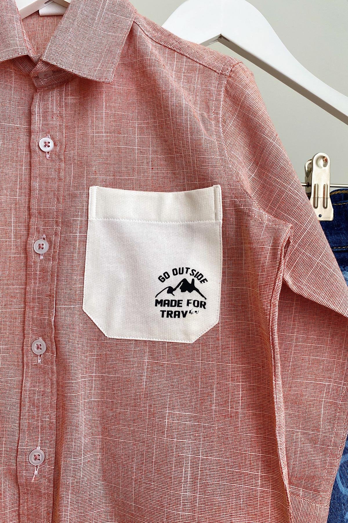 Erkek Çocuk Bordo Pamuklu Gömlek