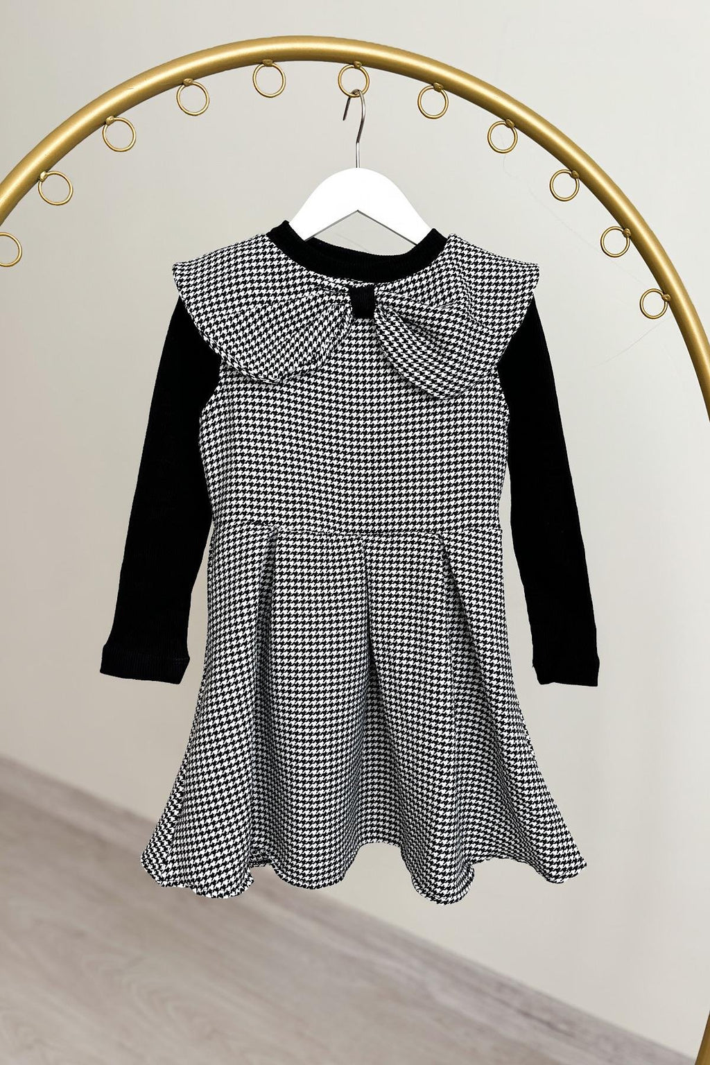 Kız Çocuk Kaz Ayağı Elbise