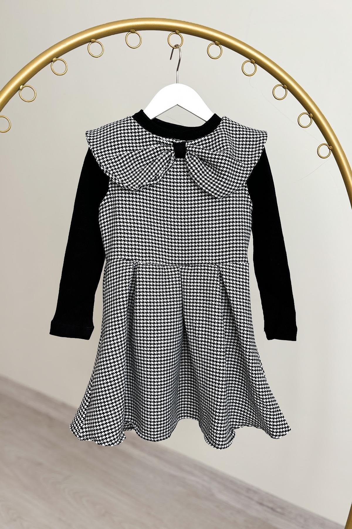 Kız Çocuk Kaz Ayağı Elbise