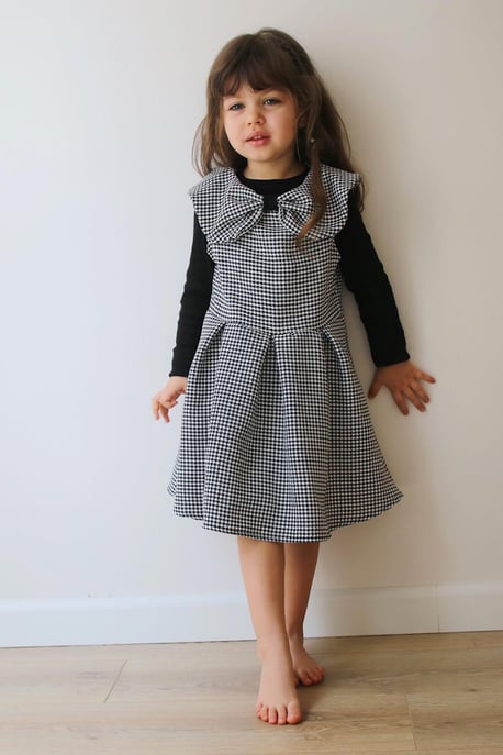 Kız Çocuk Kaz Ayağı Elbise