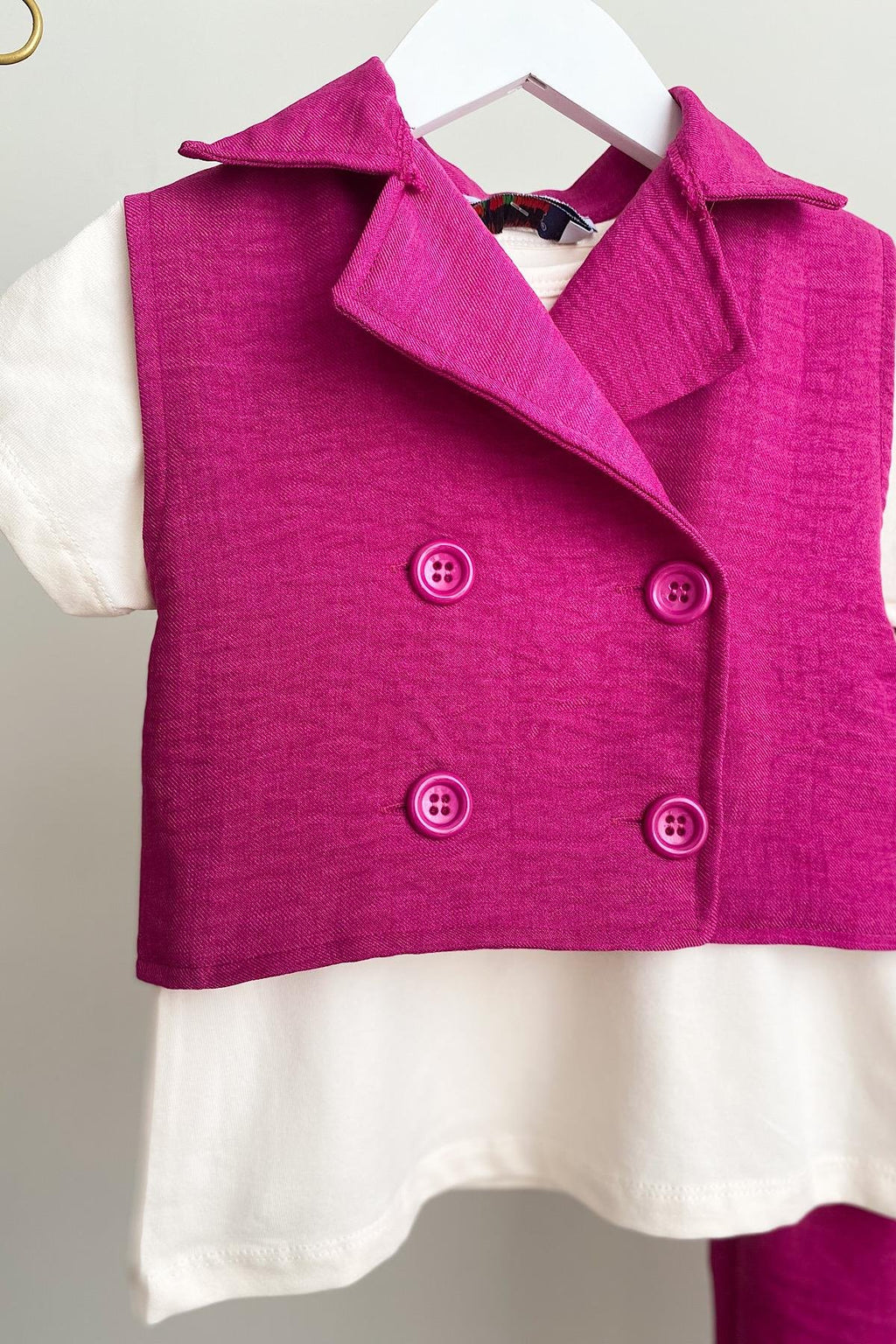 Kız Çocuk Yelekli 3'lü Takım