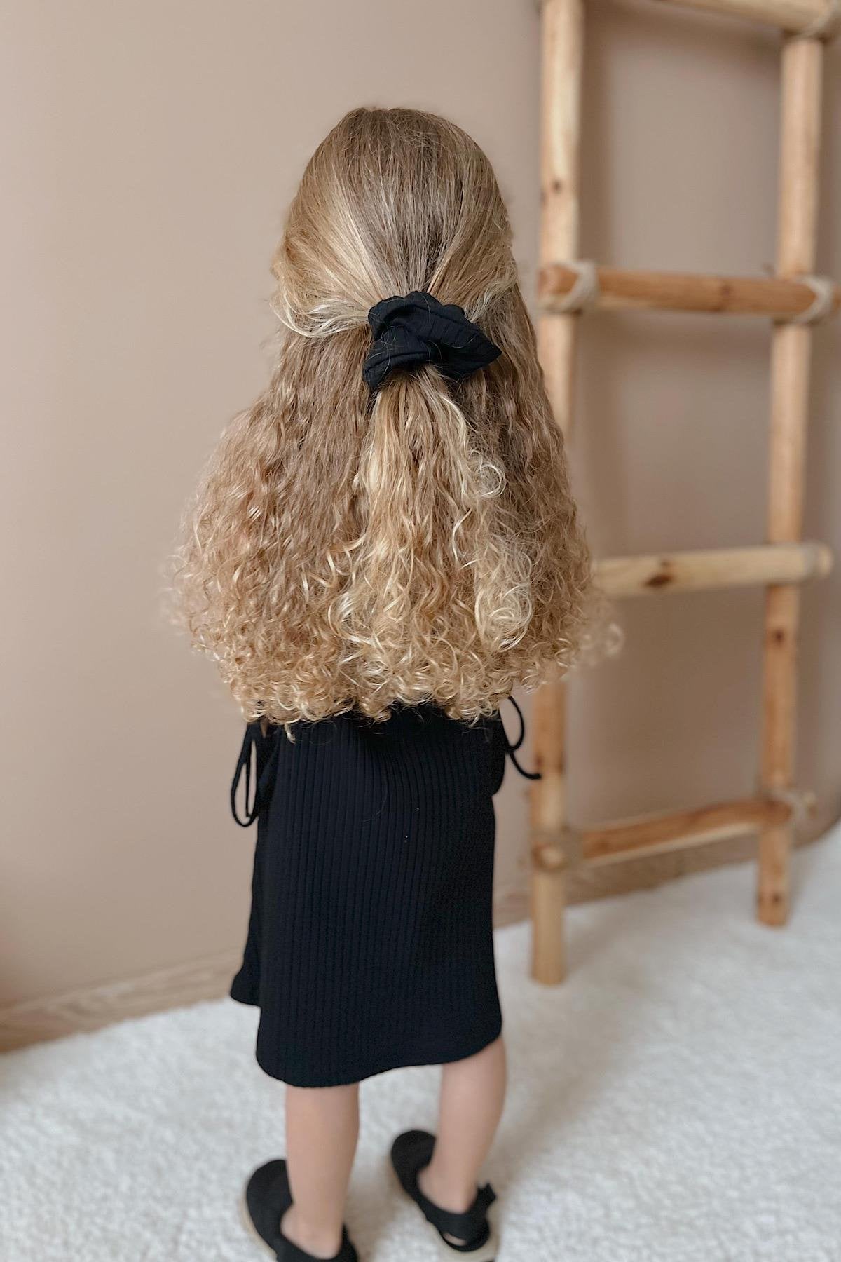 Kız Çocuk Siyah Fitilli Elbise