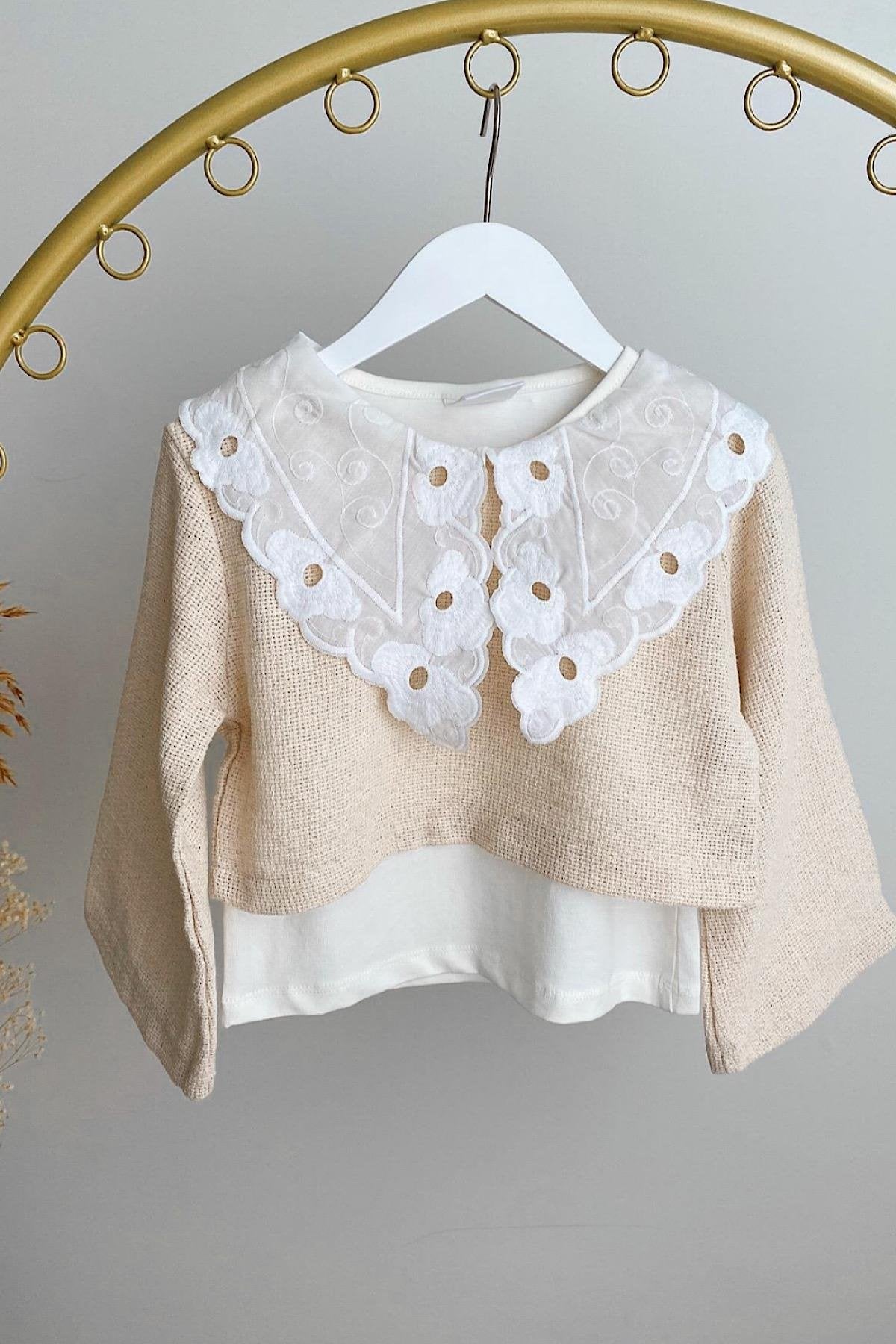 Kız Çocuk Crop Bluz 2'li Takım