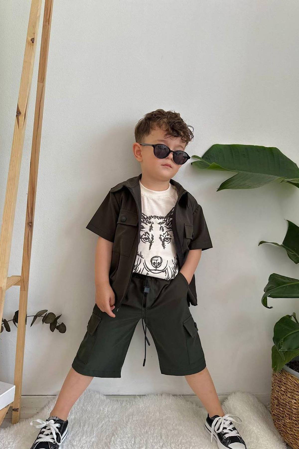 Erkek Çocuk Paraşüt Şortlu Takım