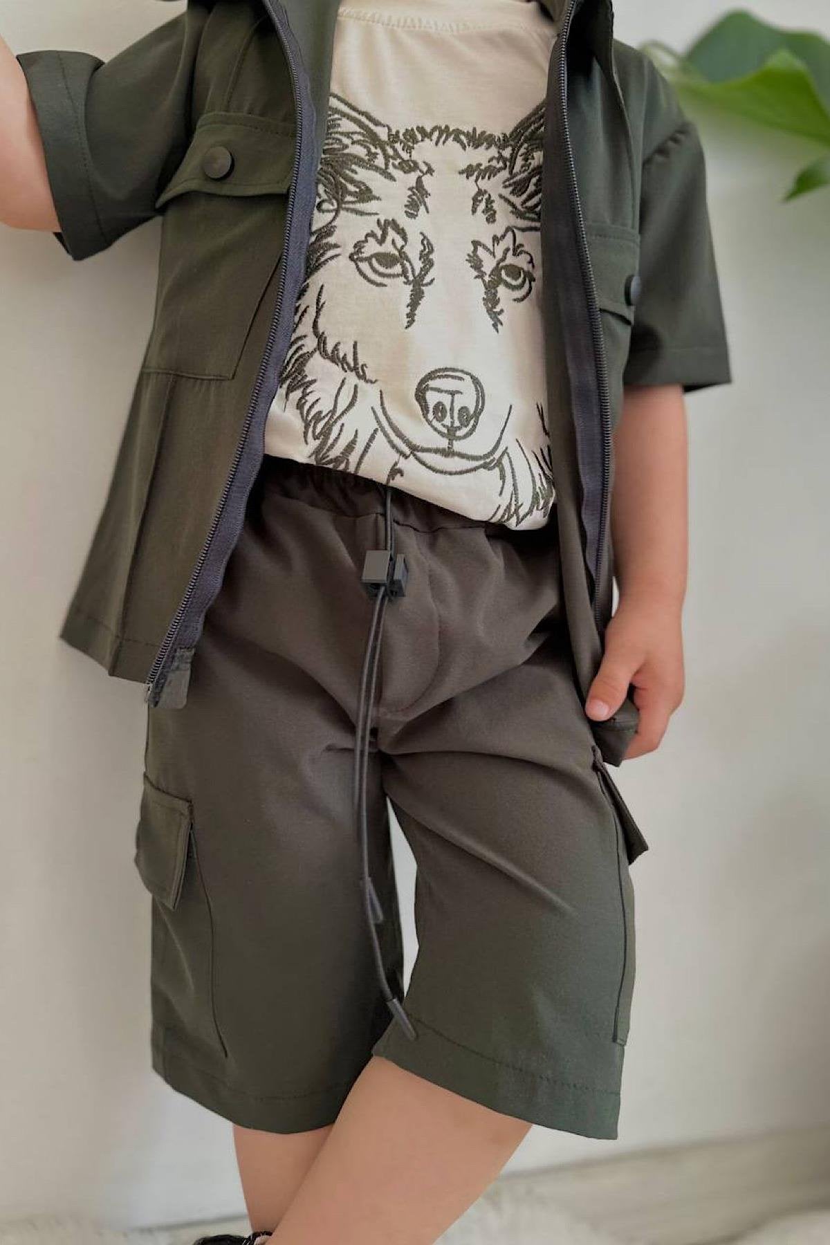 Erkek Çocuk Paraşüt Şortlu Takım