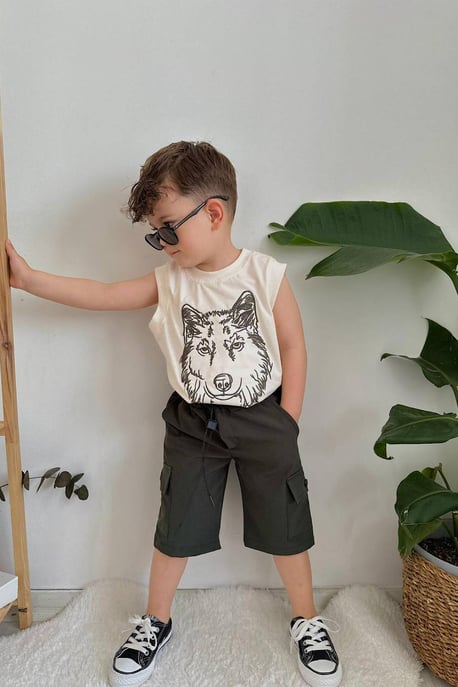 Erkek Çocuk Paraşüt Şortlu Takım