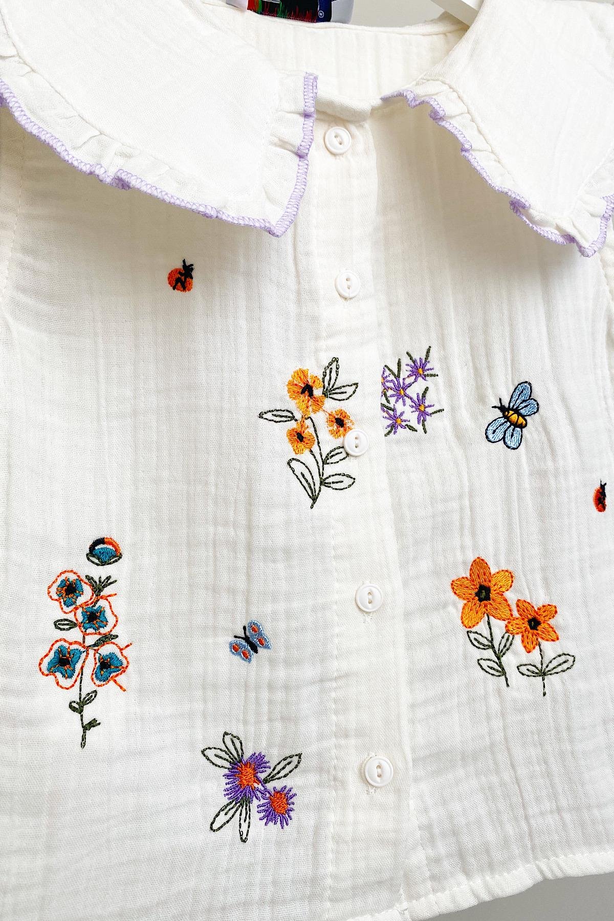 Kız Çocuk Mor Müslin Takım