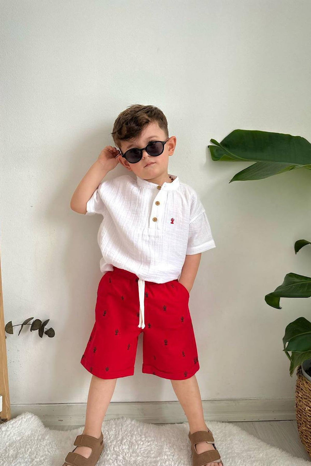 Erkek Çocuk Kırmızı Dokuma Takım