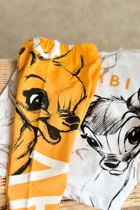 Kız Çocuk Turuncu Bambi Taytlı Takım