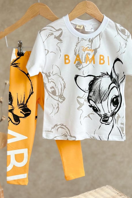 Kız Çocuk Turuncu Bambi Taytlı Takım