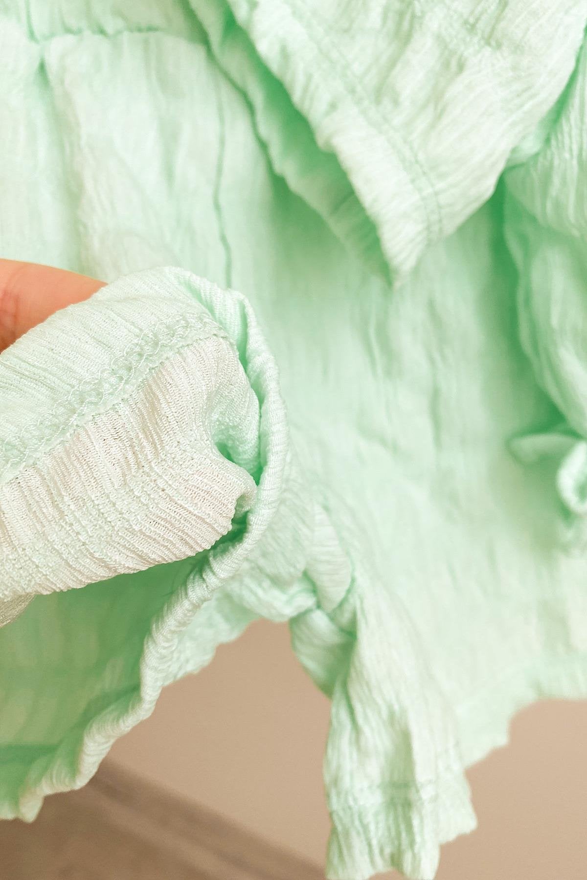 Kız Çocuk Mint Yeşili Bürümcük Takım