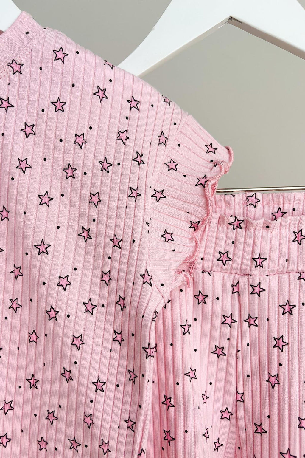 Kız Çocuk Pembe Fitilli Biker Takım