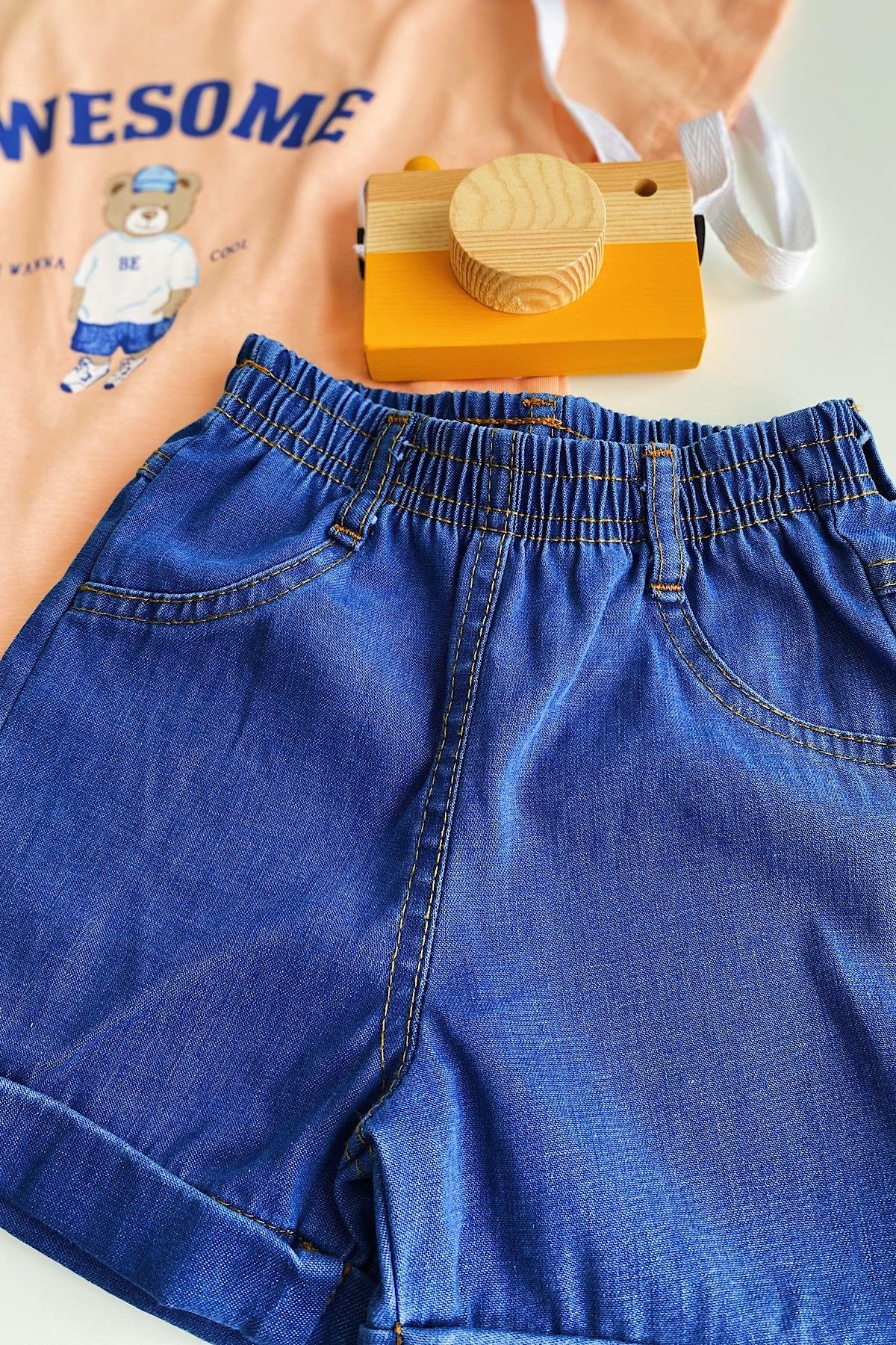 Erkek Çocuk Tedy Şapkalı 3'lü Takım