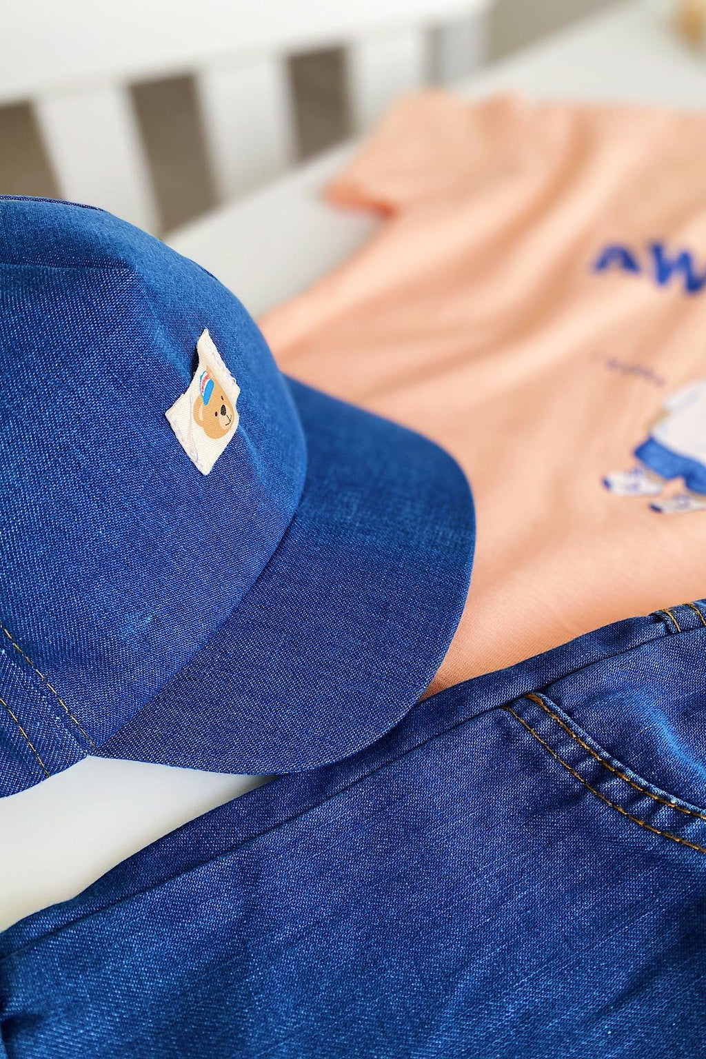 Erkek Çocuk Tedy Şapkalı 3'lü Takım