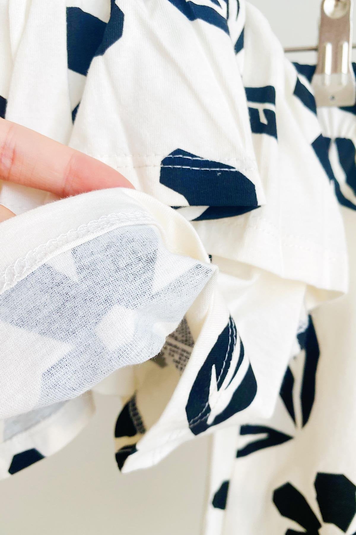 Kız Çocuk Çiçek Desenli Pamuklu Crop Takım