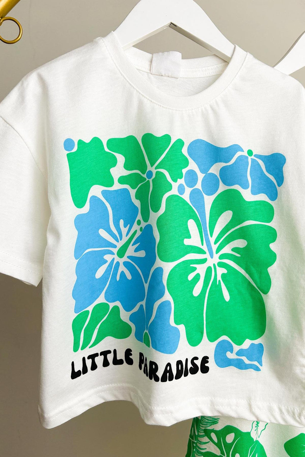 Kız Çocuk Yeşil Çiçek Desenli Takım