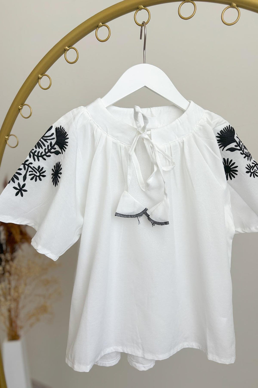 Kız Çocuk Nakış Detaylı Poplin Gömlek