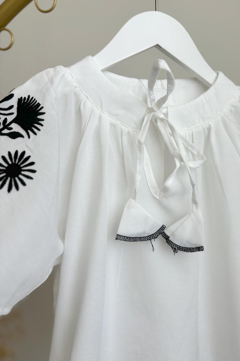 Kız Çocuk Nakış Detaylı Poplin Gömlek