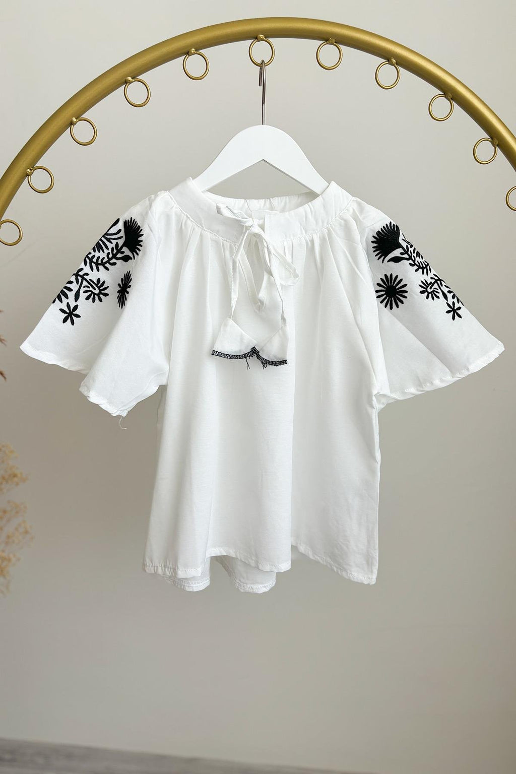 Kız Çocuk Nakış Detaylı Poplin Gömlek