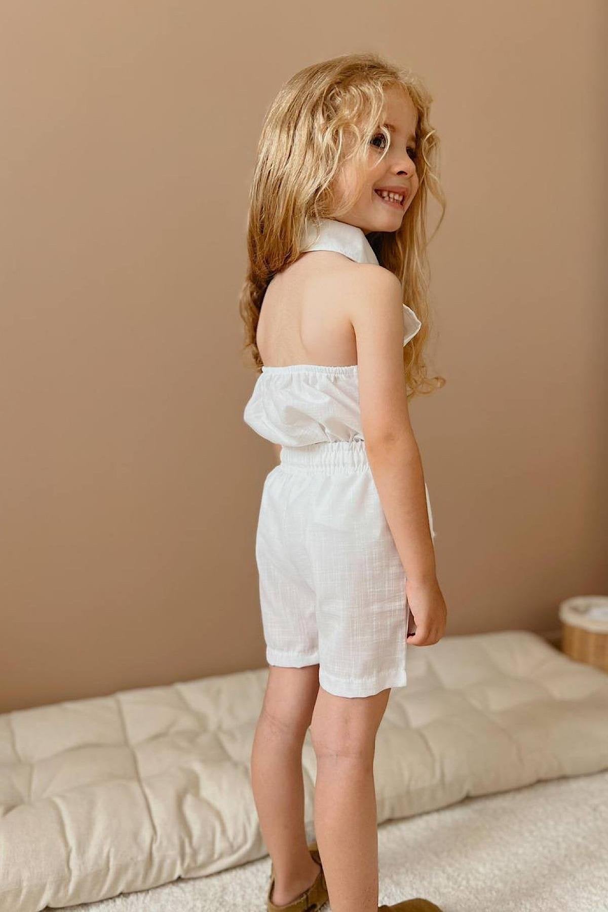 Kız Çocuk Tasarım Keten Takım