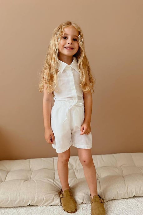 Kız Çocuk Tasarım Keten Takım