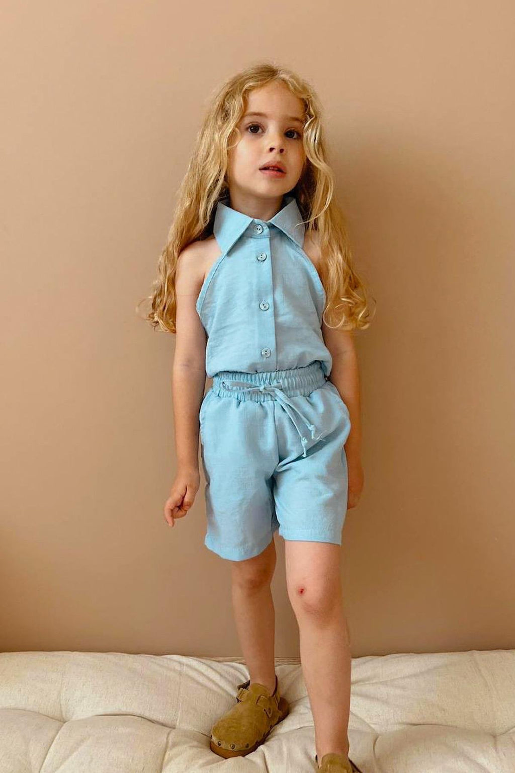 Kız Çocuk Tasarım Keten Takım