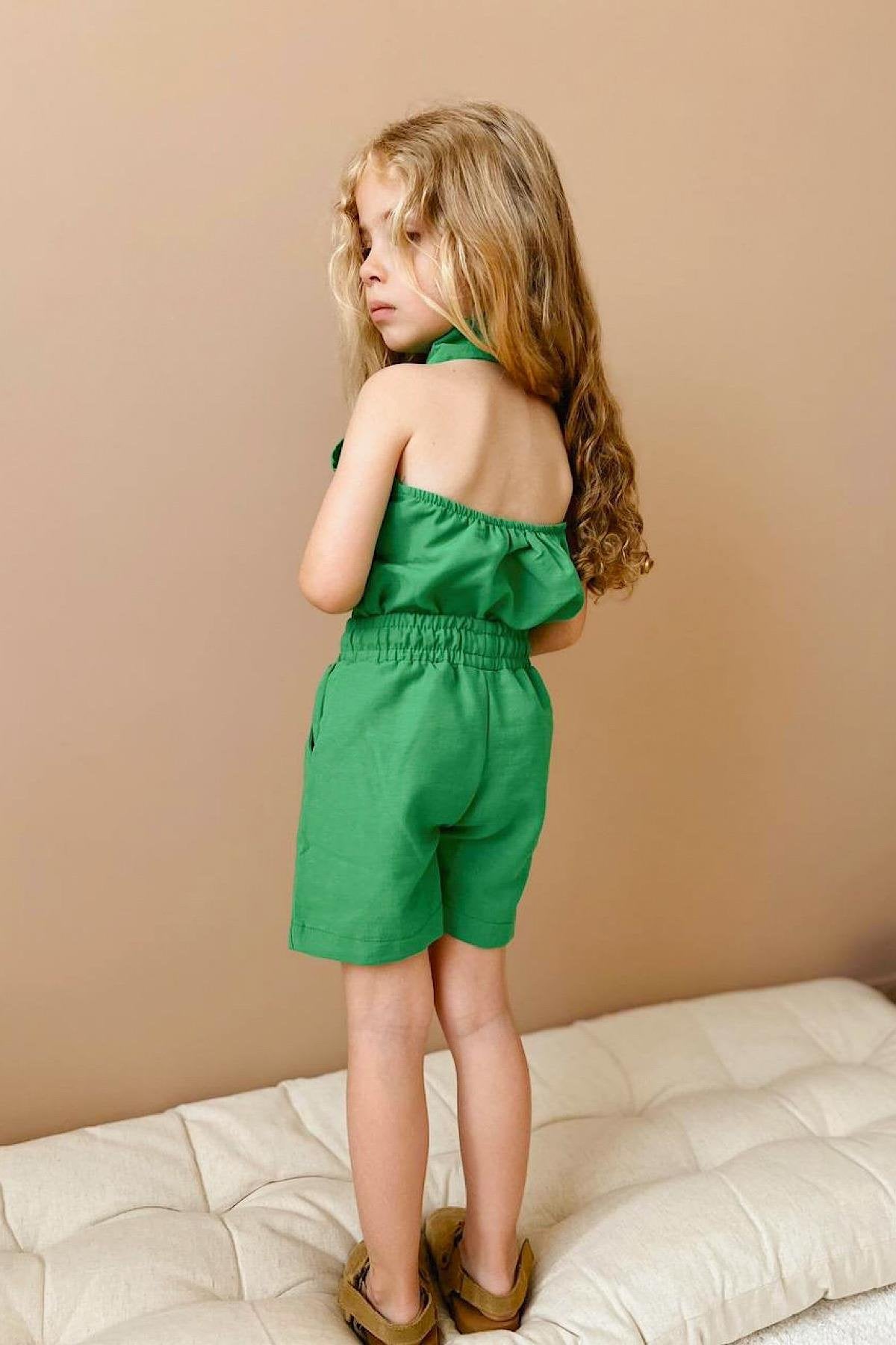 Kız Çocuk Tasarım Keten Takım