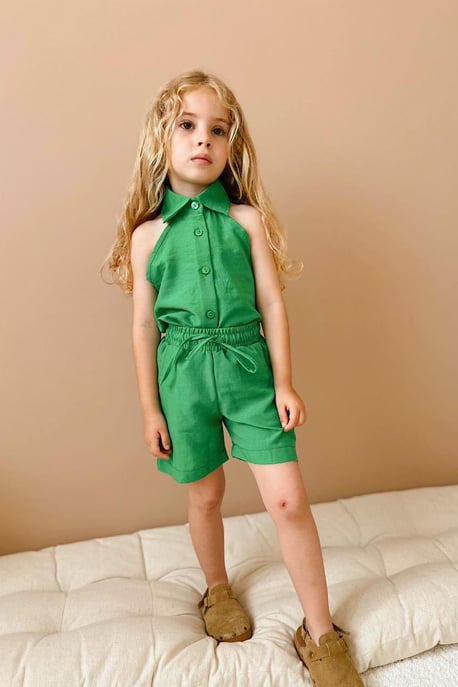 Kız Çocuk Tasarım Keten Takım