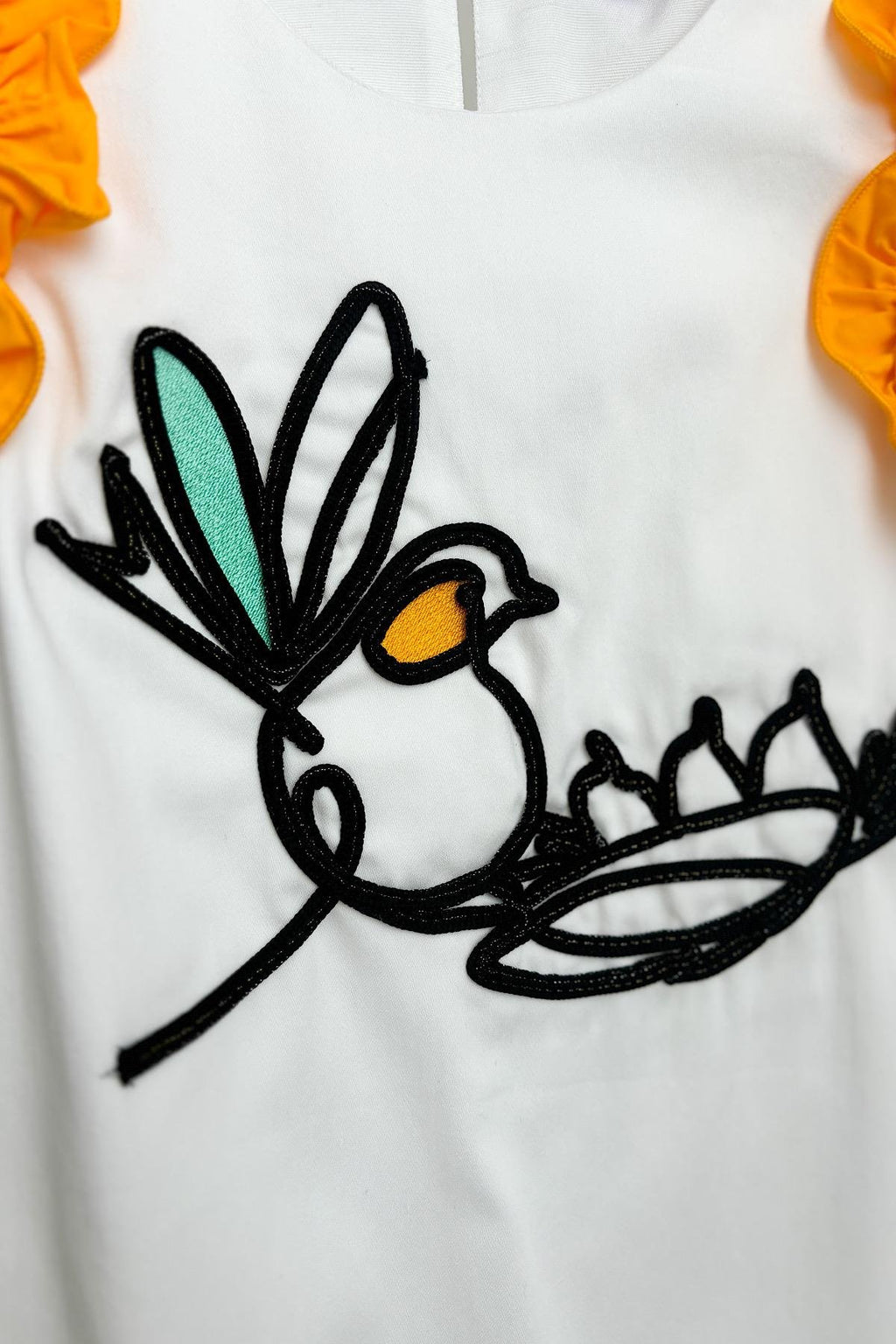 Kız Çocuk Kolları Volanlı Tasarım Elbise