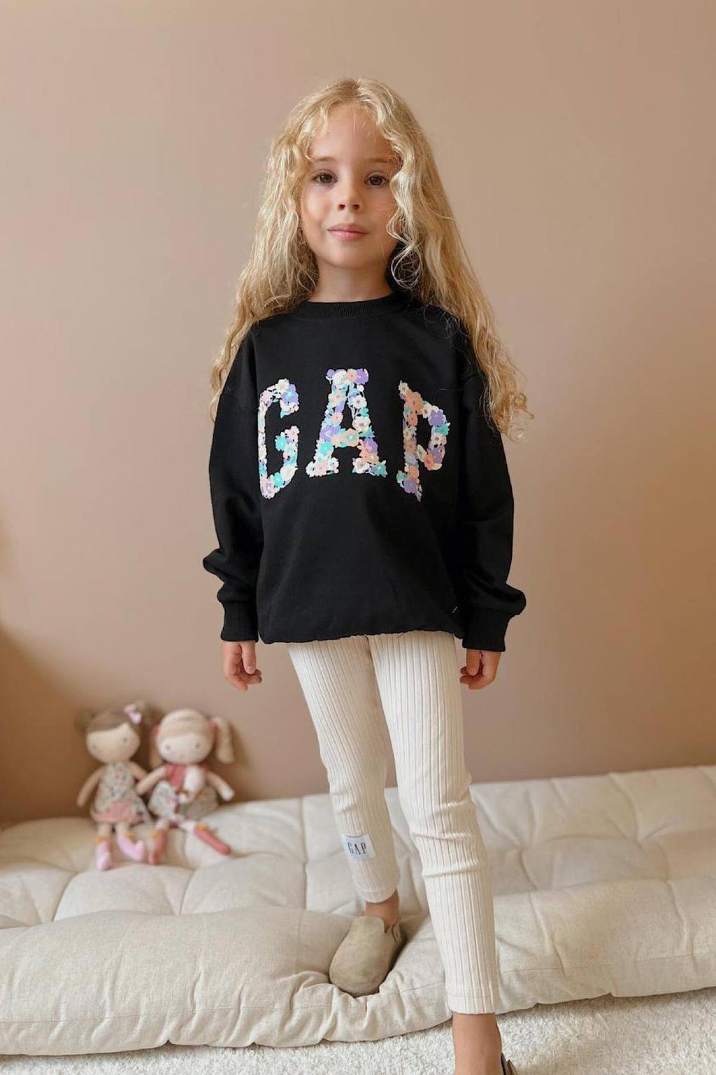 Kız Çocuk Gp Sweatshirt Fitilli Tayt Takım