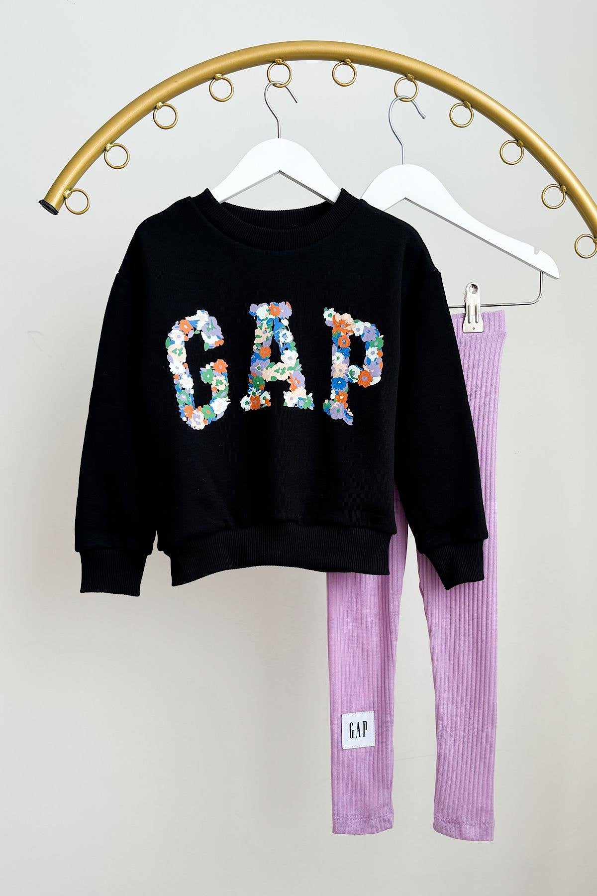 Kız Çocuk Gp Sweatshirt Fitilli Tayt Takım