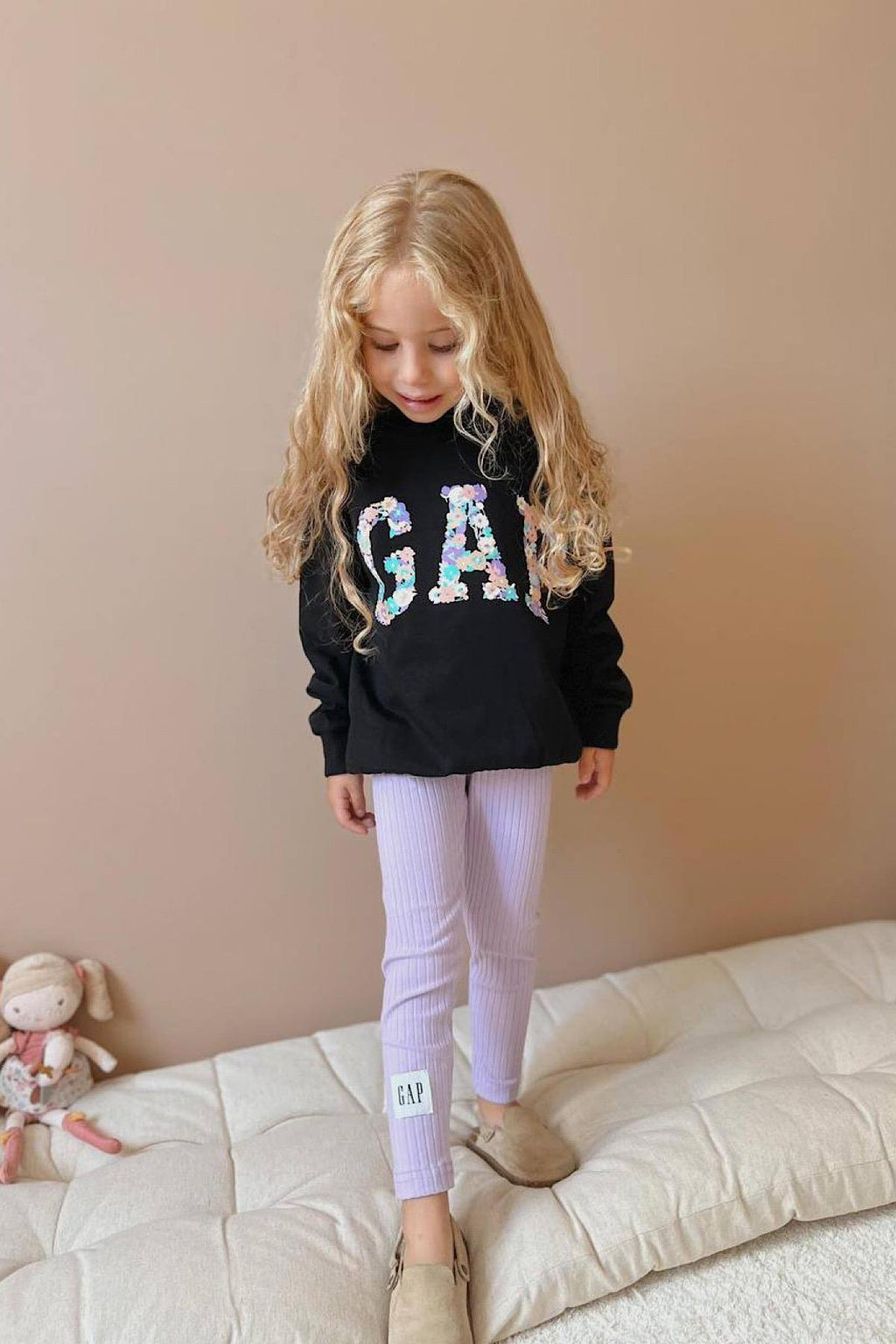 Kız Çocuk Gp Sweatshirt Fitilli Tayt Takım