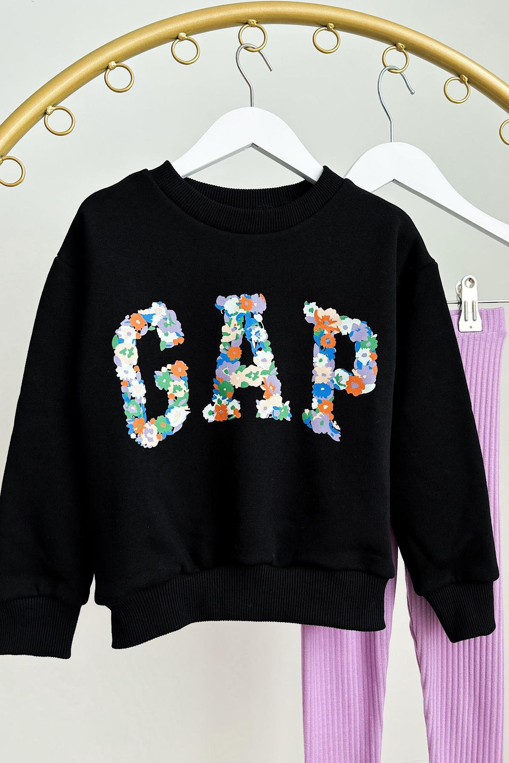 Kız Çocuk Gp Sweatshirt Fitilli Tayt Takım