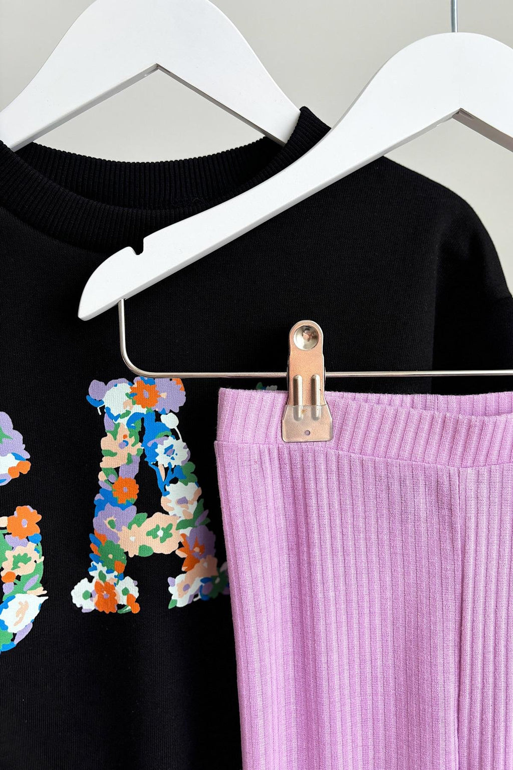 Kız Çocuk Gp Sweatshirt Fitilli Tayt Takım