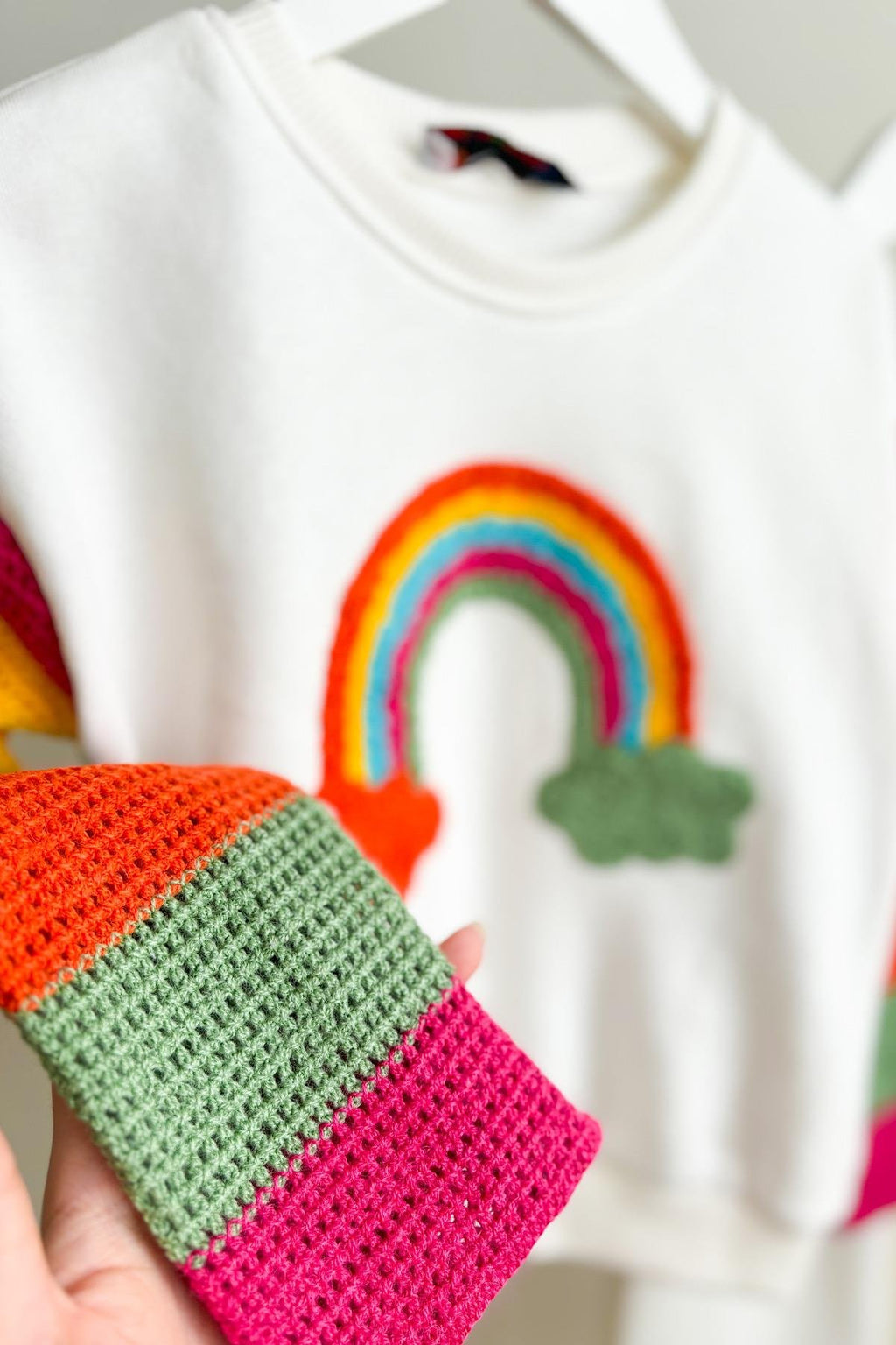 Kız Çocuk Örgü Motifli Sweatshirt Şardonlu Takım