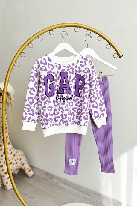 Kız Çocuk Gp Baskılı Sweatshirt Takım