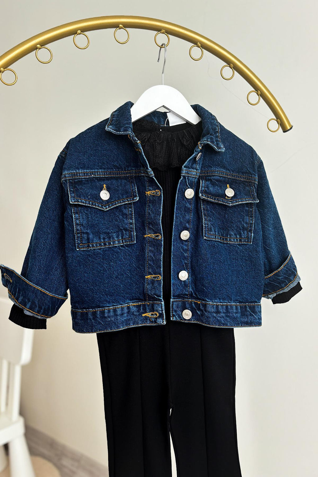 Kız Çocuk Lacivert Taşlı Ceket