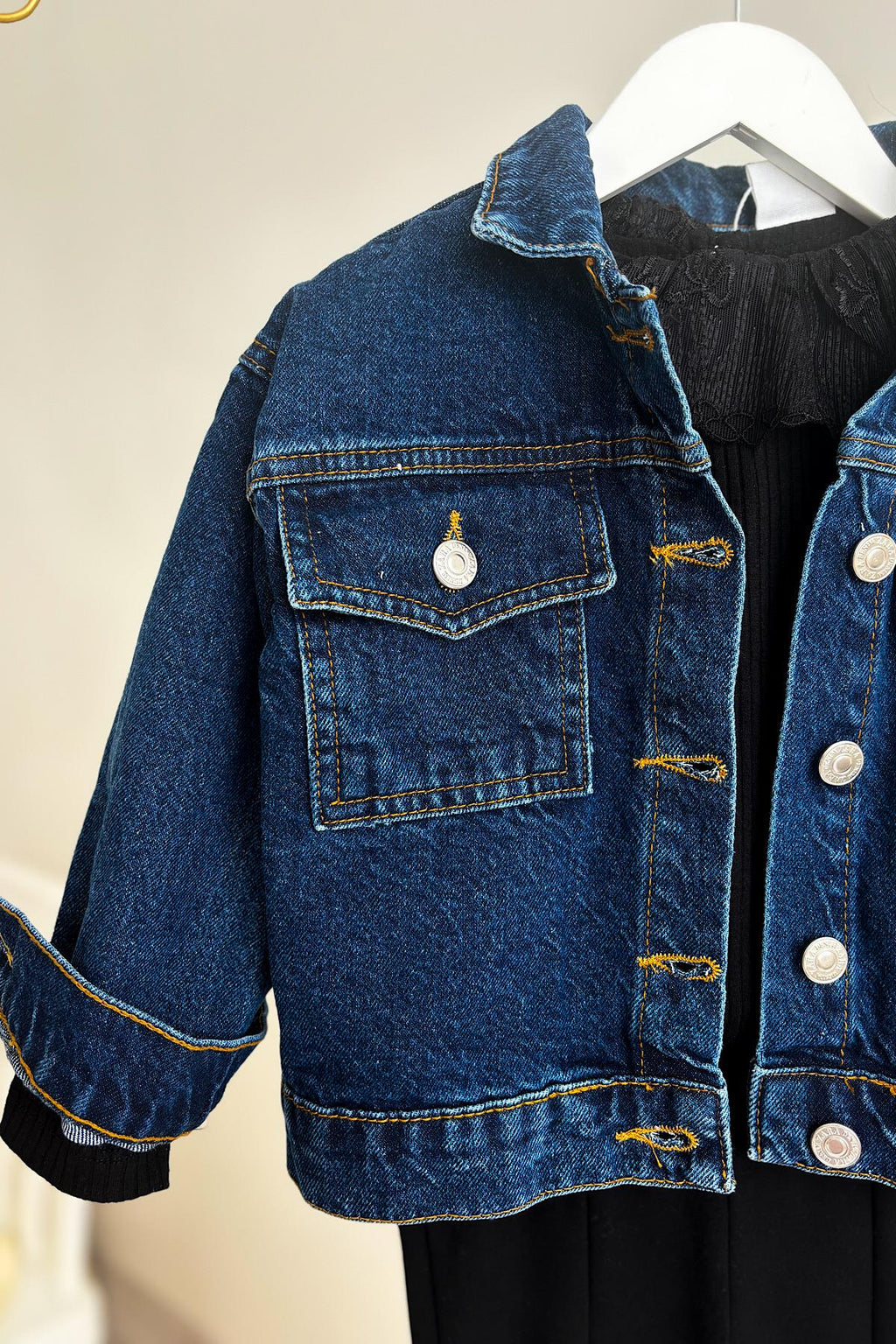 Kız Çocuk Lacivert Taşlı Ceket