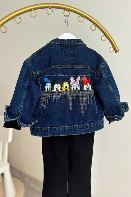 Kız Çocuk Lacivert Taşlı Ceket