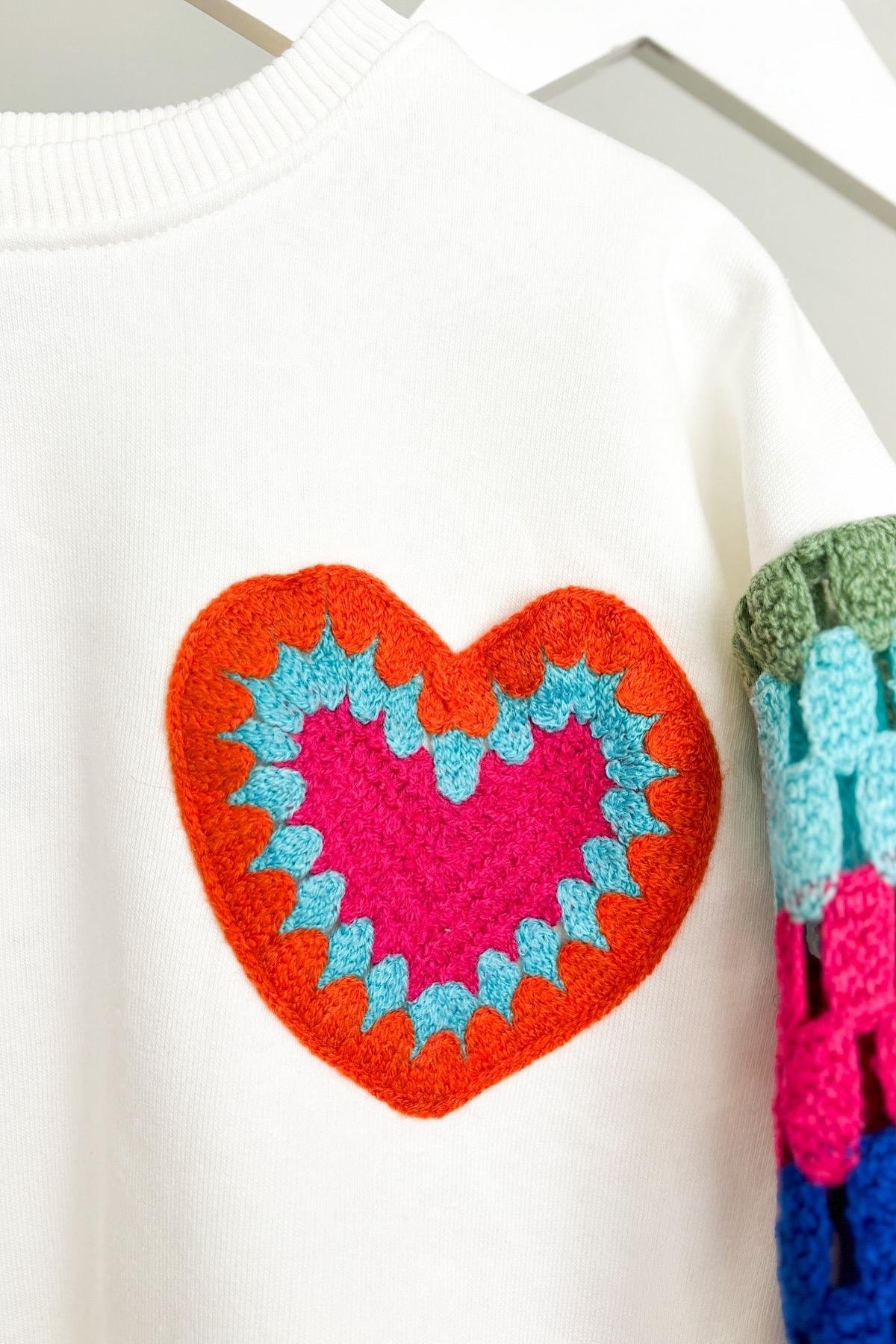 Kız Çocuk Motifli Sweatshirt Şardonlu Takım