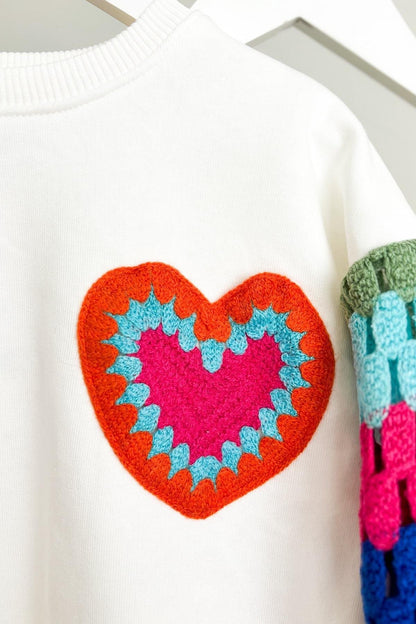 Kız Çocuk Motifli Sweatshirt Şardonlu Takım